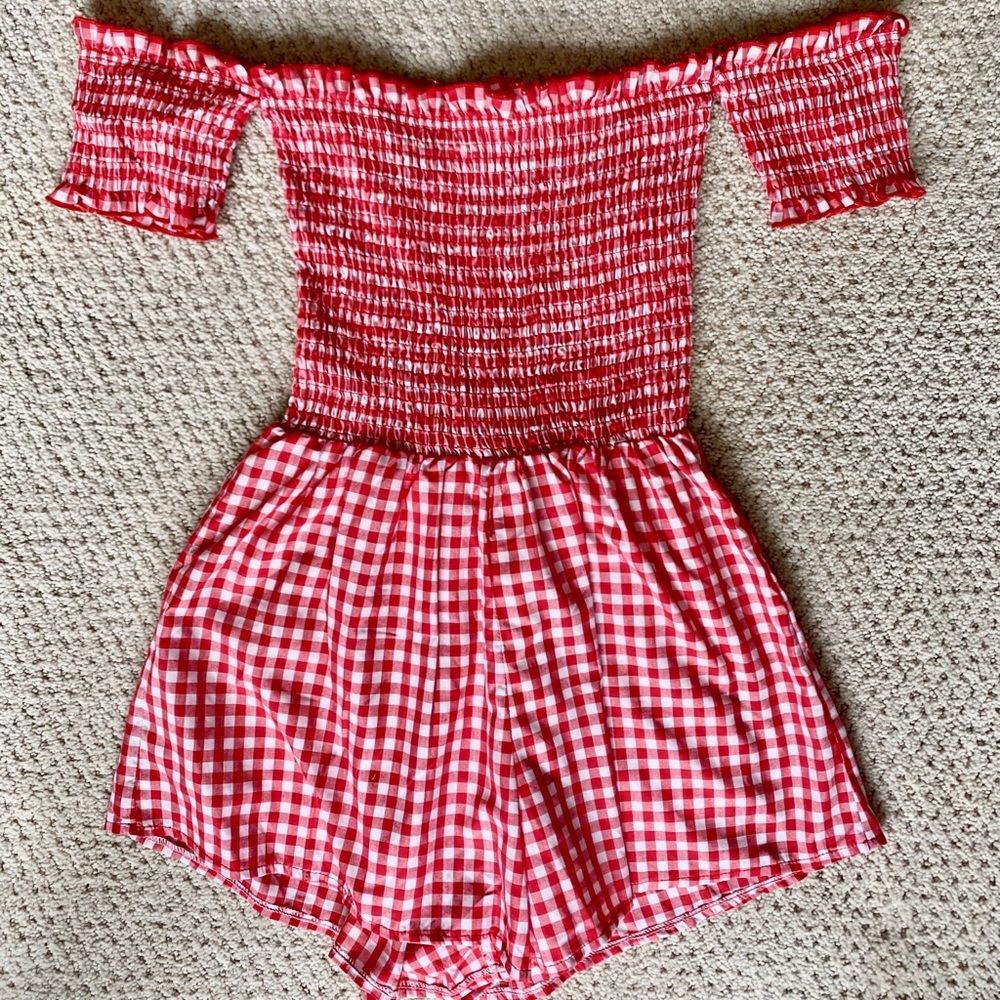 SHOWPO Red Plaid Romper